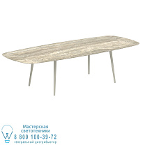 STYLETTO СТАНДАРТНЫЙ ОБЕДЕННЫЙ СТОЛ 300X120CM АЛЮМИНИЕВЫЕ НОЖКИ С ГРИБОВОЙ КЕРАМИЧЕСКОЙ СТОЛЕШНИЦЕЙ TRAVERTINO Royal Botania