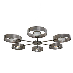 MLF294 Mullan Lighting Fossa шестиламповая промышленная потолочная люстра с круглыми металлическими площадками