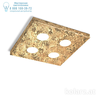 Kolarz CLICK A1345.14Q.VinAu потолочный светильник gold длина 40cm ширина 40cm макс. высота 3cm 4 лампы gx53