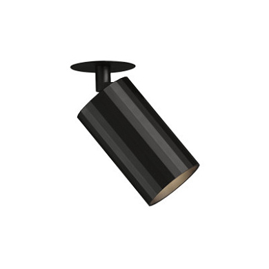 встраиваемый потолочный спот цилиндрической формы, чёрный корпус, IP20