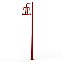 Lampiok 4 N° 4; Satin-finish cylindrical Built-in LED 3000°K warm white 36W; Tomato red