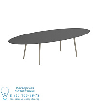 СТАНДАРТНЫЙ ОБЕДЕННЫЙ СТОЛ STYLETTO 320X140CM, АЛЮМИНИЕВЫЕ НОЖКИ, ПЕСОЧНАЯ КЕРАМИЧЕСКАЯ СТОЛЕШНЯ, ЧЕРНЫЙ Royal Botania