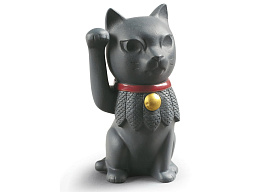 1009166 Lladro Maneki Neko фарфоровая статуэтка кошки с поднятой лапой