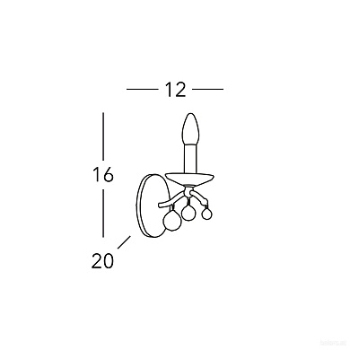 настенный светильник с одной свечой золотой