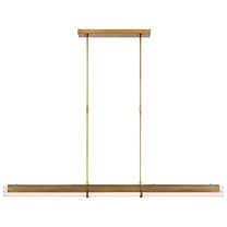 Precision Large Linear Chandelier антично-патинированная латунь с белым стеклом