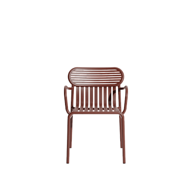 M0740324 WEEK-END Petite Friture Обеденный стул с подлокотниками садовый металлический бордовый