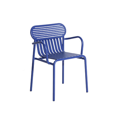 M0740306 WEEK-END Petite Friture Обеденный стул с подлокотниками садовый металлический синий