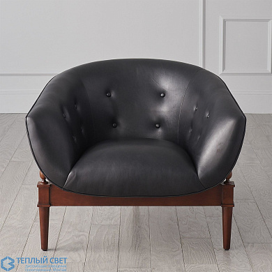 Mimi Chair-Black Marbled Leather Global Views кресло