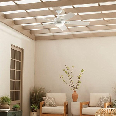 56" Tranquil LED Weather+ Outdoor Ceiling Fan White уличная люстра-вентилятор 310130WH Kichler
