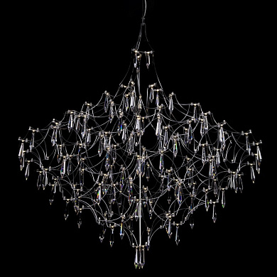 подвесной светильник с множеством стеклянных элементов серебристый