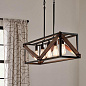 Barrington 32" 5  Light Linear Chandelier Distressed Black and Aged Faux Wood люстра 82345 Kichler