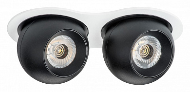 двойной встраиваемый потолочный светильник белый