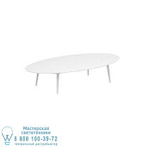 ВЫСОКИЙ СТОЛ STYLETTO LOUNGE 250X130CM АЛЮМИНИЕВЫЕ НОЖКИ БЕЛЫЙ КЕРАМИЧЕСКАЯ СТОЛЕШНИЦА БЕЛЫЙ Royal Botania