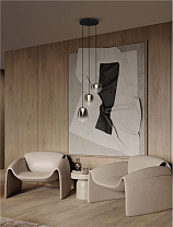 Gradient Smokey Gray Glass & Matt Black Metal Base LED 10Watt 220-240Volt 600Lm IP20 3000K D:41 H:37-227 cm