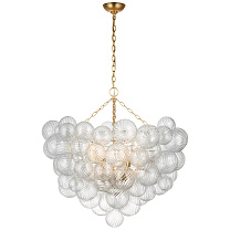 Talia Grande Chandelier золото с прозрачным завитковым стеклом