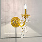 Kolarz PISANI CRYSTAL 1301.61.3.SpT настенный светильник золото 24 карата ширина 14cm высота 40cm 1 лампа e14 — фото 1