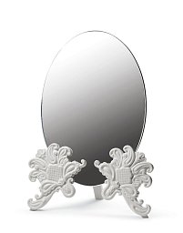 Настольное зеркало с фарфоровым декором Vanity Lladro, белое 01007829