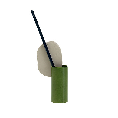 20138403 Vases Dcoupage Vitra Ваза дизайнерская зелёная с палочкой