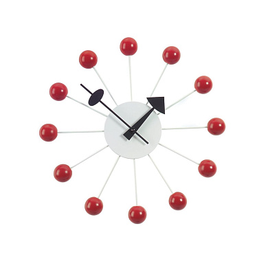 20125005 Ball Clock Vitra Настенные часы с шарообразными метками красные