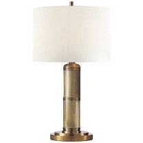 Longacre Small Table Lamp полированная старая латунь с льняным абажуром