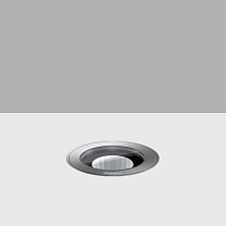 Light Up Floor-recessed Orbit luminaire D=74mm - Flush-mounted stainless steel frame - Warm White LED - Flood optic 4W 379.2lm (350mA) - 5.5W 497.7lm (500mA) - 2700K