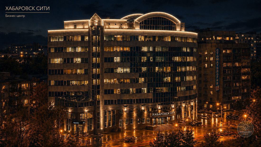 Концепция - фасадное освещение БЦ в Хабаровске — фото 3