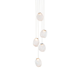 75.5V LED CLEAR WHITE Bocci 73V подвесной светильник с группой белых стеклянных плафонов округлой формы