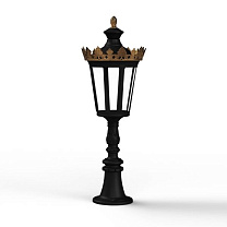 Louvre N° 7; one-piece clear glass Built-in LED 2700°K warm white 13W; Dark black