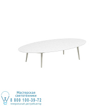 ВЫСОКИЙ СТОЛ STYLETTO LOUNGE 250X130CM АЛЮМИНИЕВЫЕ НОЖКИ ГРИБНАЯ КЕРАМИЧЕСКАЯ СТОЛЕШНИЦА БЕЛЫЙ Royal Botania