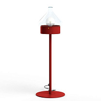 La Hutte N° 3; Clear glass E27 23W Plug; Tomato red