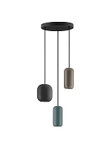 Sandy Black, Brown & Green Metal & Sandy Black Steel Base LED GU10 3x10Watt 100-240Volt IP20 Bulb Excluded D:33 H:219 cm