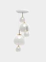 Подвесная система Tom Dixon Melt Opal Large-Round - Опаловый полированный Поликарбонат с Золотой фурнитура