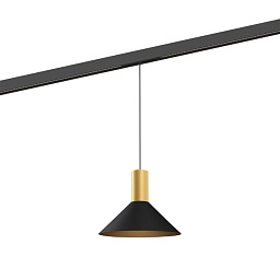 ODREY on track 1.6 LED Gold + Jet Black Wever Ducre Odrey On Track трековый подвесной светильник конической формы золотой для магнитного трека 48V