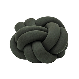 2682-6600 Design Stockholm House Knot Крупная интерьерная подушка-узел тёмно-зелёного цвета
