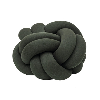 2682-6600 Knot Design House Stockholm Крупная интерьерная подушка-узел тёмно-зелёного цвета