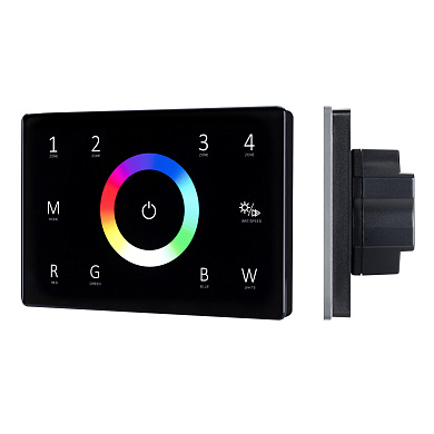 028405 Arlight Панель Sens SMART-P85-RGBW Black (230V, 4 зоны, 2.4G)