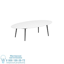 НИЗКИЙ ОБЕДЕННЫЙ СТОЛ STYLETTO 250X130CM АЛЮМИНИЕВЫЕ НОЖКИ АНТРАЦИТОВАЯ КЕРАМИЧЕСКАЯ СТОЛЕШНИЦА БЕЛЫЙ Royal Botania