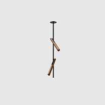 esprit double ceiling, black with brushed bronze lamphead