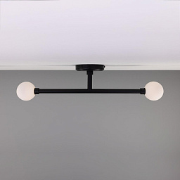 MLBCF017 Mullan Lighting Monto двухламповый потолочный светильник IP44 с вытянутой горизонтальной планкой и опаловыми шарами