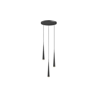 CNO03-1 Grau Niceone CHANDELIER 3 BLACK/BLACK/BLACK Трёхрожковый подвес черный