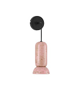 Shiny Pink Ceramic Shade & Sandy Black Steel Base LED GU10 1x10Watt 100-240Volt IP20 Bulb Excluded D:11 W:15 H:36 cm