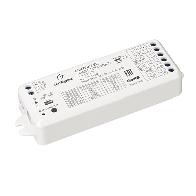 031679 Arlight Контроллер SMART-TUYA-MULTI (12-24V, 5x3A, RGB-MIX, 2.4G)