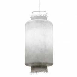 уличная люстра в цилиндрическом корпусе с текстильным эффектом