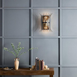 Baile 2 Light Wall Sconce Natural Brass and Black настенный светильник 52461BK Kichler