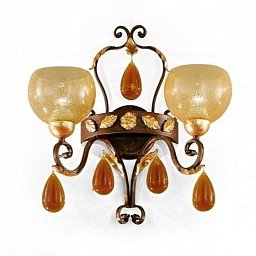 6418/A2 MM lampadari Ambra настенное бра с двумя плафонами в форме бокалов и декоративными подвесками