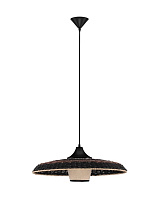 Natural, Black & Brown Rattan Black Fabric Wire & Base LED E27 1x12 Watt 100-240 Volt Bulb Excluded IP20 D:60 H:200cm