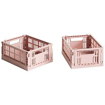 Ящик для хранения HAY Colour Crate Mini, набор из 2 шт., пудрово-розовый