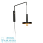 20167 WHIZZ Black and satin gold extensible wall lamp настенный светильник Faro barcelona