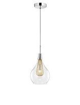Clear Glass Gold Frame Chrome Aluminium LED G9 1x5 Watt 100-240Volt IP20 Bulb Excluded D: 16 H: 120 cm