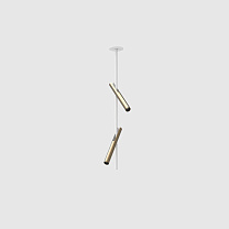 esprit double ceiling, white with brushed gold lamphead